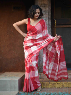 Red Mul Cotton Saree