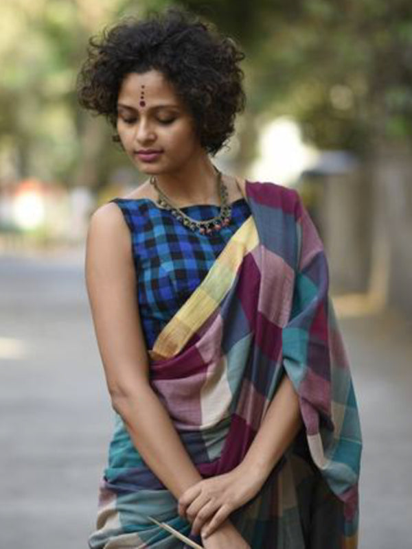 Blue green checkered (Blouse)