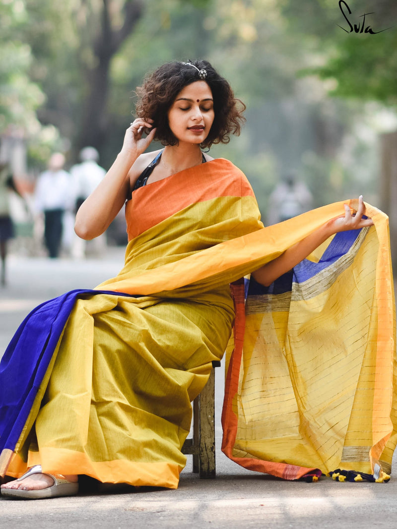 Colour meet: Olive, orange and blue