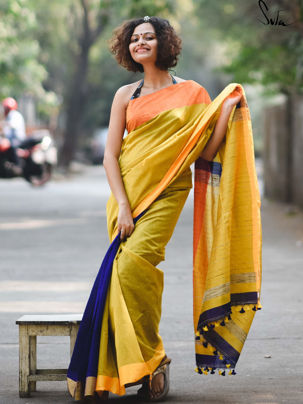 Colour meet: Olive, orange and blue