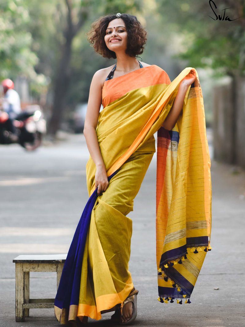 Colour meet: Olive, orange and blue