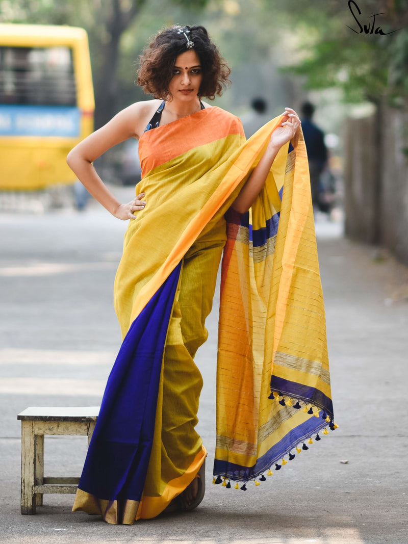 Colour meet: Olive, orange and blue