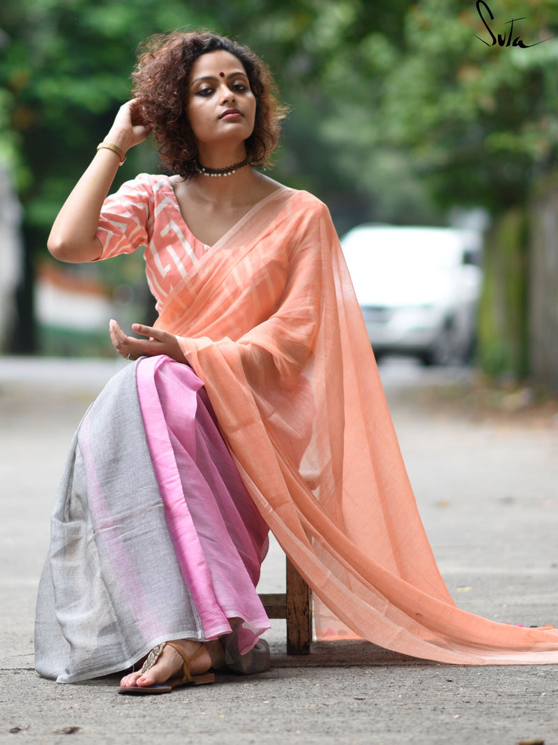 Grey pink and orange