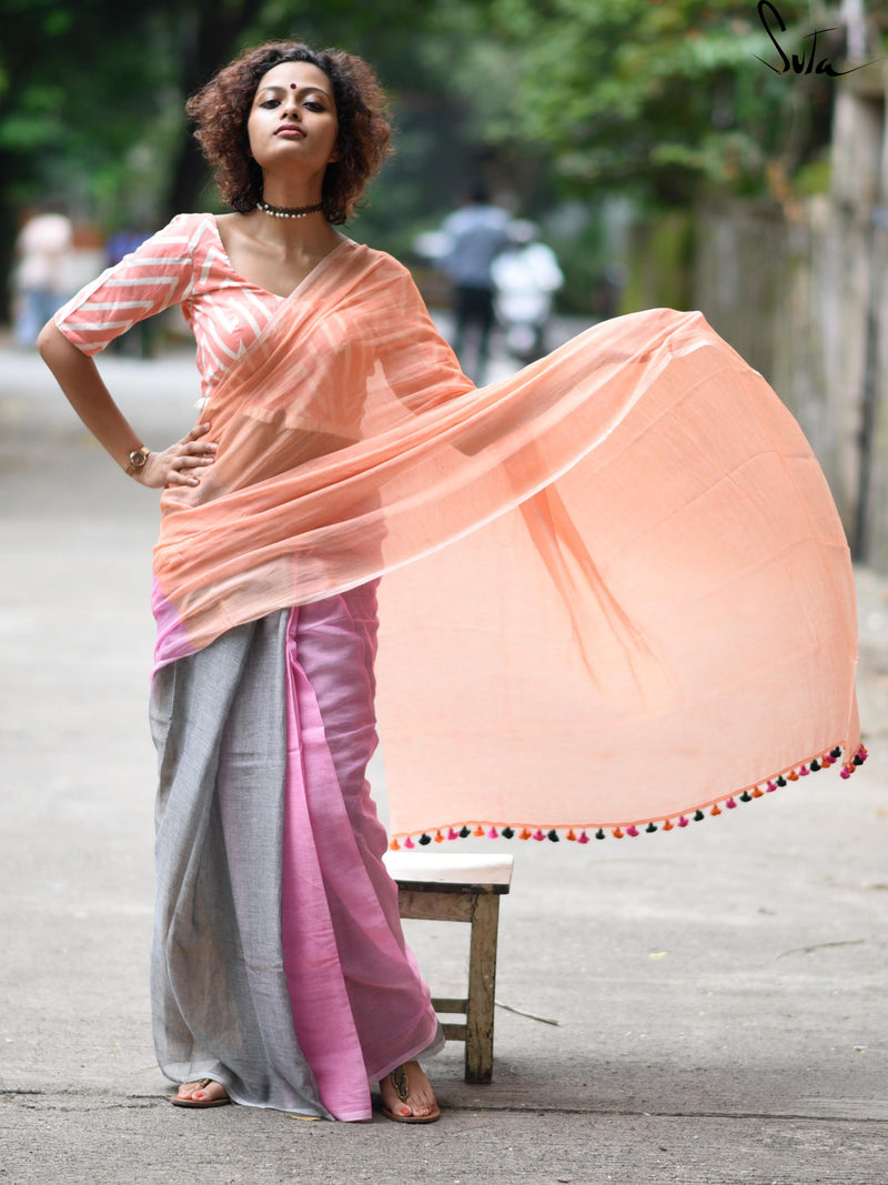 Grey pink and orange