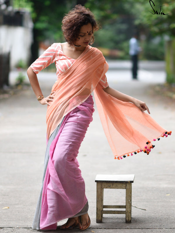Grey pink and orange