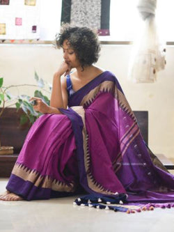 Handloom: Pink purple blue and gold