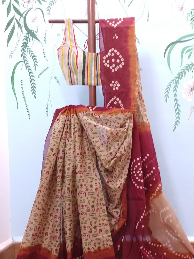 Beige warli and dots