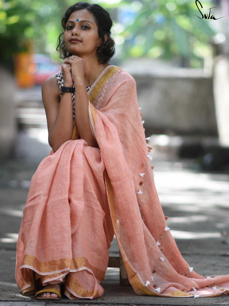 Linen: Peach and gold