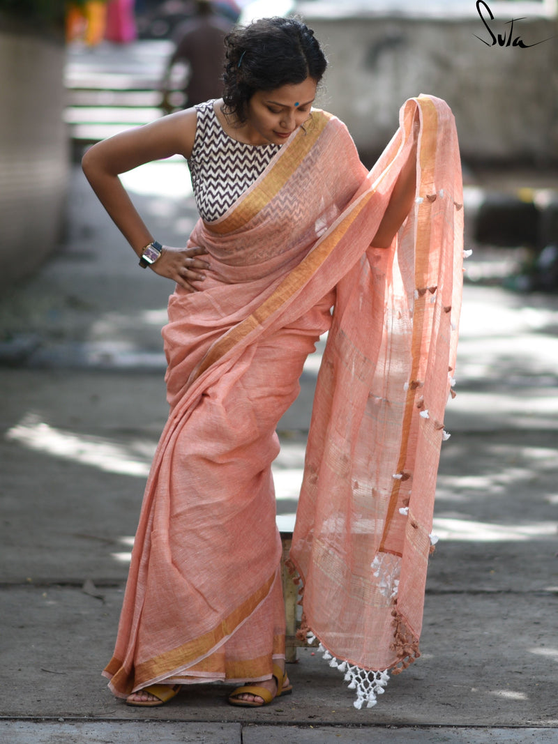 Linen: Peach and gold