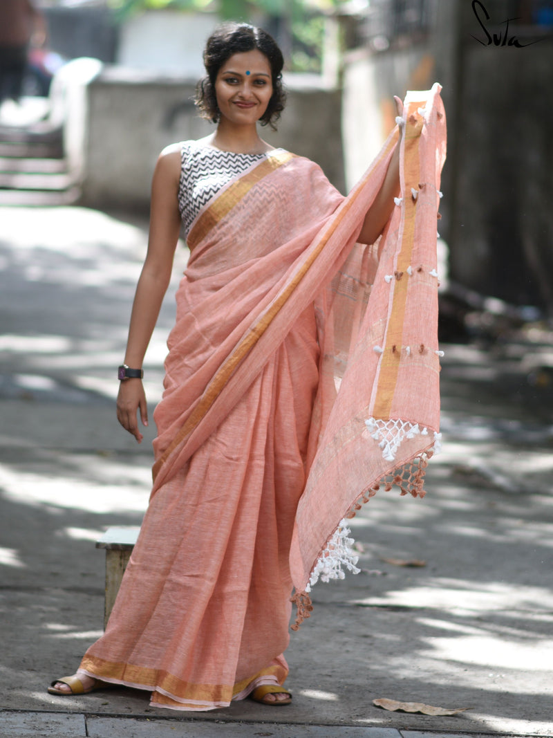 Linen: Peach and gold