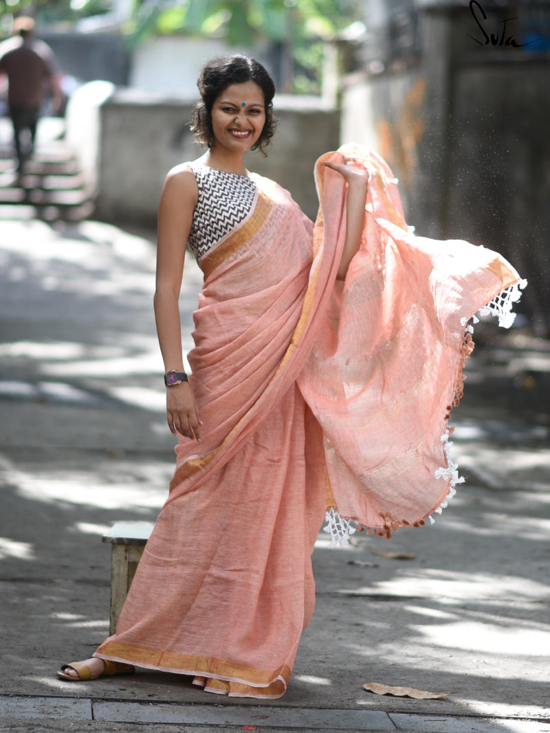 Linen: Peach and gold