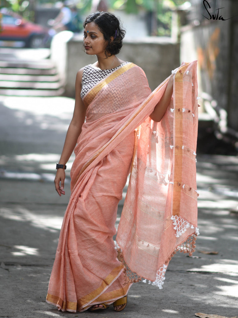 Linen: Peach and gold