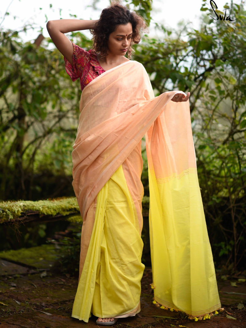 Mango butterscotch: Cotton tussar
