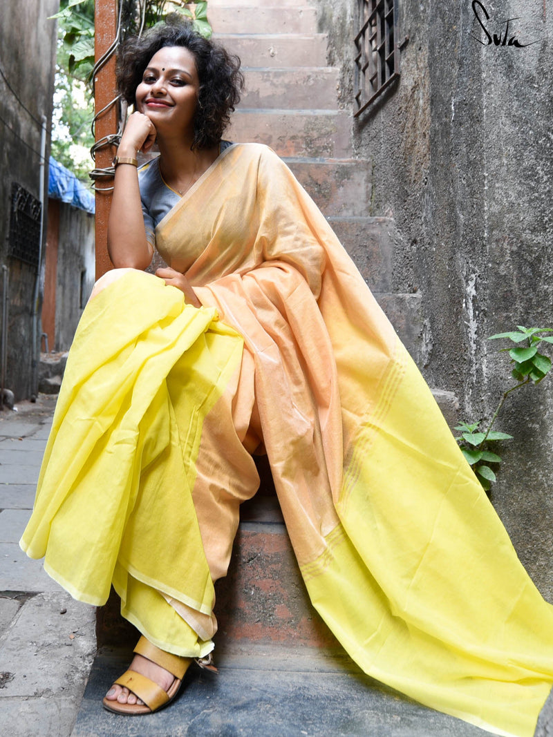 Mango butterscotch: Cotton tussar