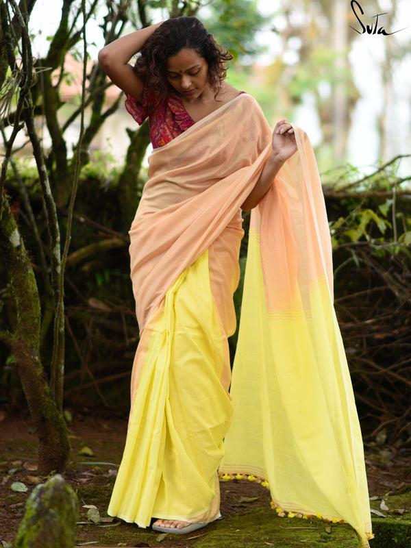 Mango butterscotch: Cotton tussar
