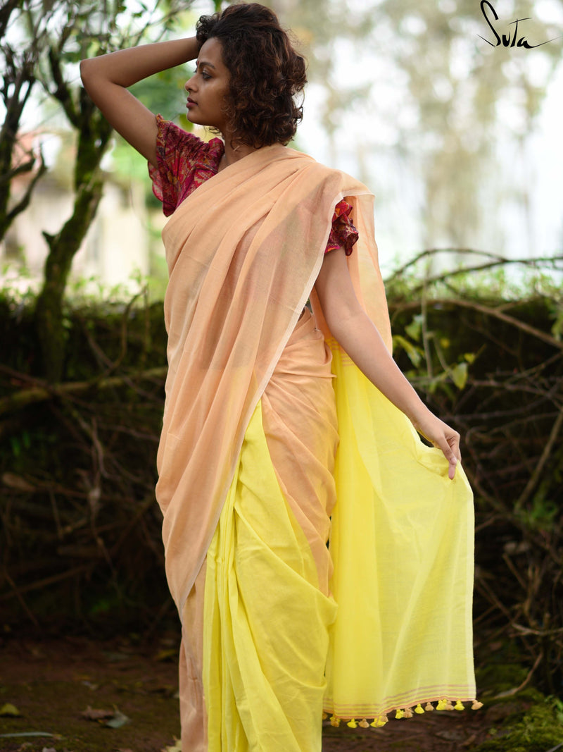 Mango butterscotch: Cotton tussar