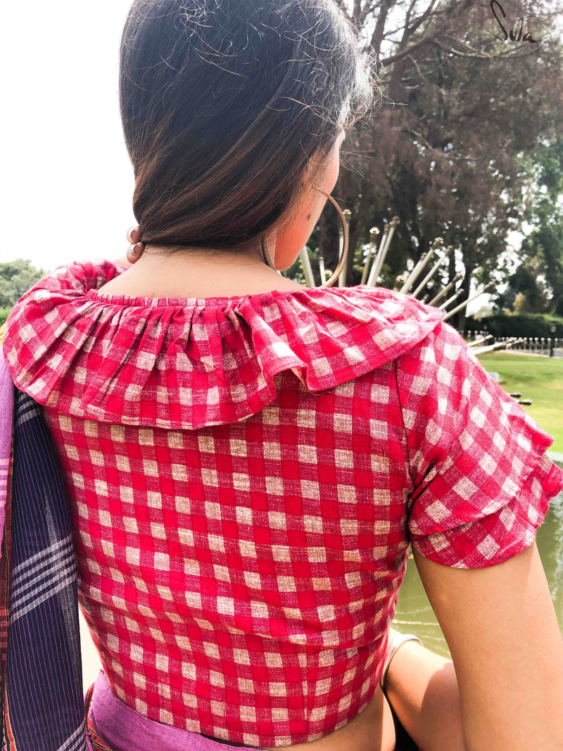 Pink checks and frills (Blouse)