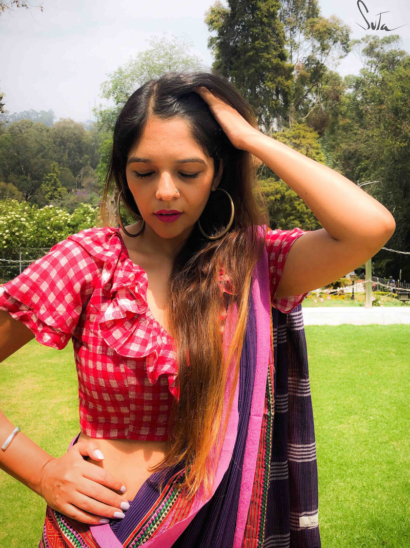 Pink checks and frills (Blouse)