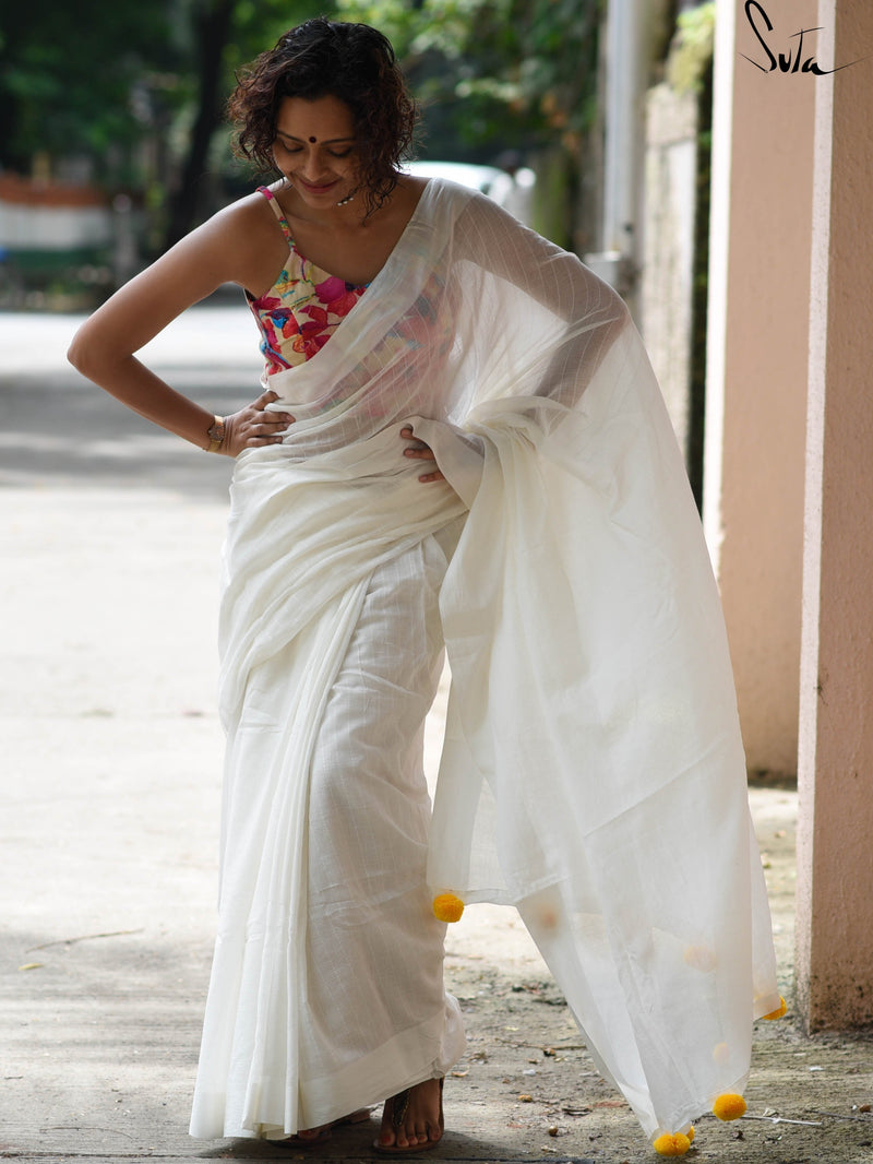 White Cotton And Silk Threads With Yellow Tassels