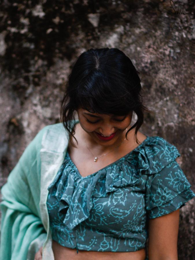 Frill-teal (Blouse)