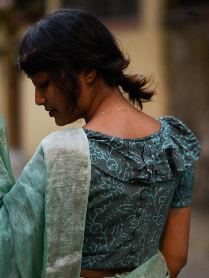 Frill-teal (Blouse)