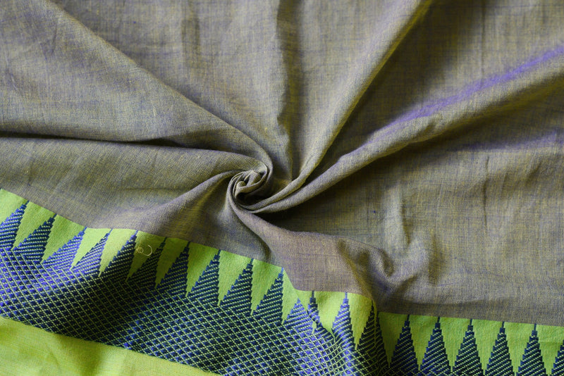 Handloom cotton: Green and blue